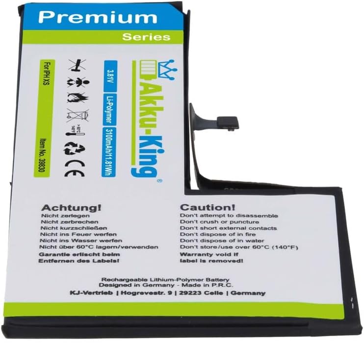 Power-Akku kompatibel mit Apple iPhone XS, 11.2 - Li-Polymer 3100mAh - mit Öffnungswerkzeug/Klebestr