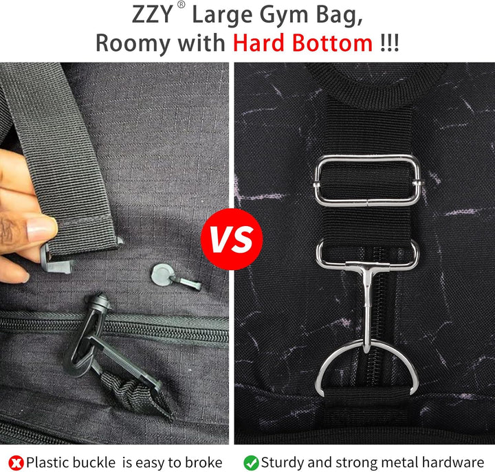ZZY 55L Sporttasche Herren Gym Sport Tasche - 25 Zoll Reisetasche Duffle Bag mit Hartboden für Woche