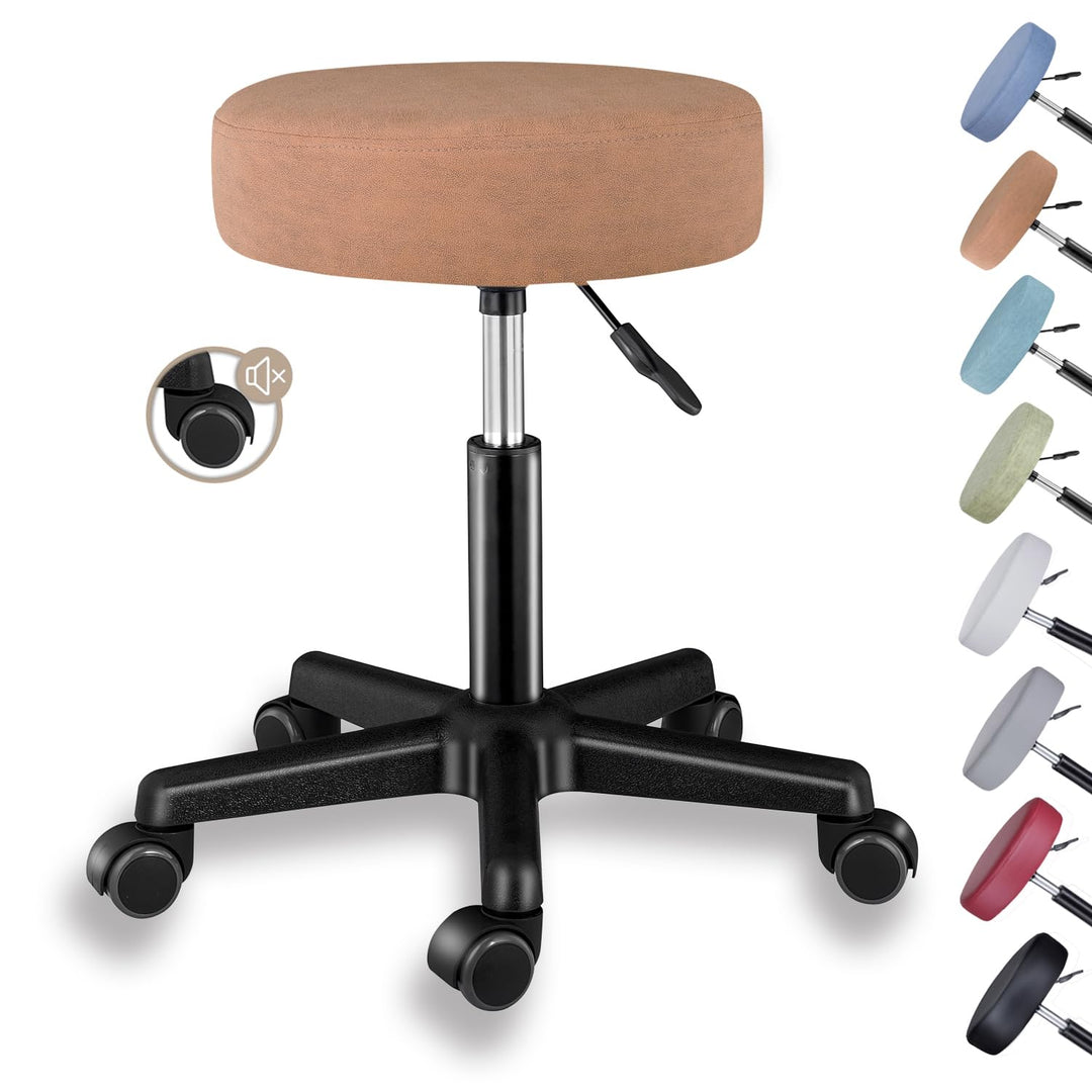 Zedelmaier Rollhocker höhenverstellbar, Bürohocker mit Gummirollen, 360° drehbar Hocker mit Rollen &