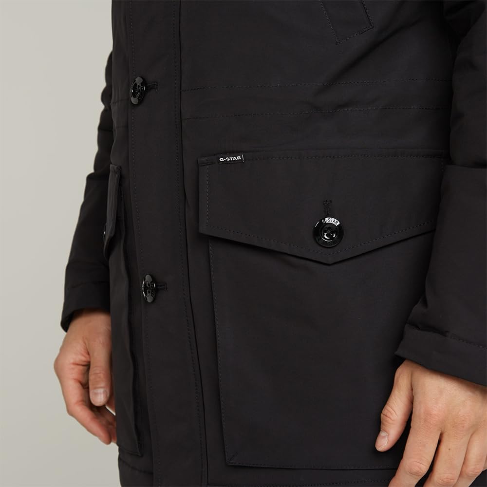 G-STAR RAW Herren Vodan Padded Hooded Parka Jackets L Schwarz (dk black D26402-D908-6484), L Schwarz