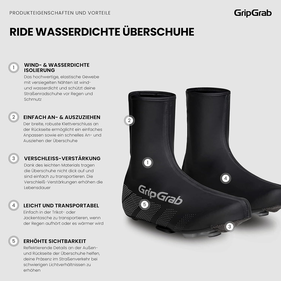 GripGrab Ride wasserdichte Winddichte Rennrad Regenüberschuhe Radsport Regenschutz Schuhüberzieher m