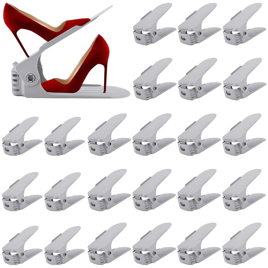 24 Stück Einstellbare Schuhregale,Schuhorganizer Schuhaufbewahrung Platzsparend,Rutschfestes Schuh O