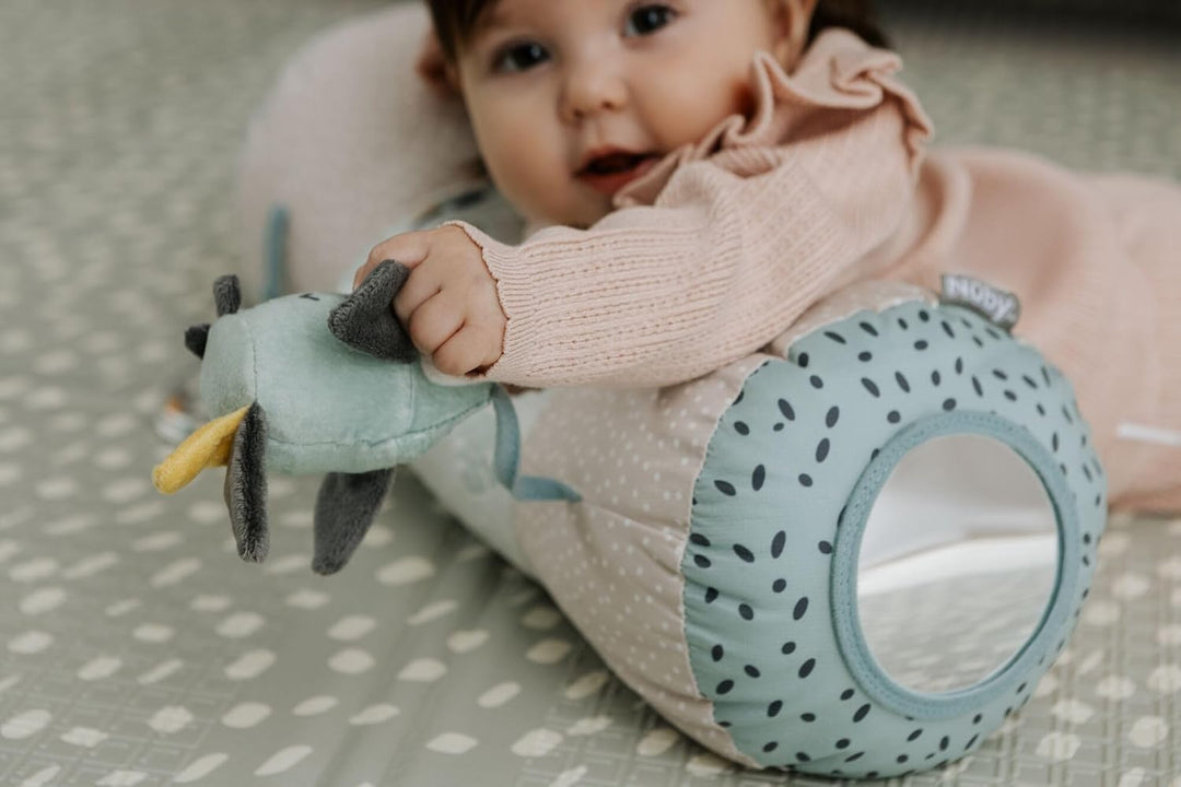 Nuby Tummy Time Animal Adventures Kissen – Bauchzeit – sensorisches Spielzeug – sicherer Spiegel für