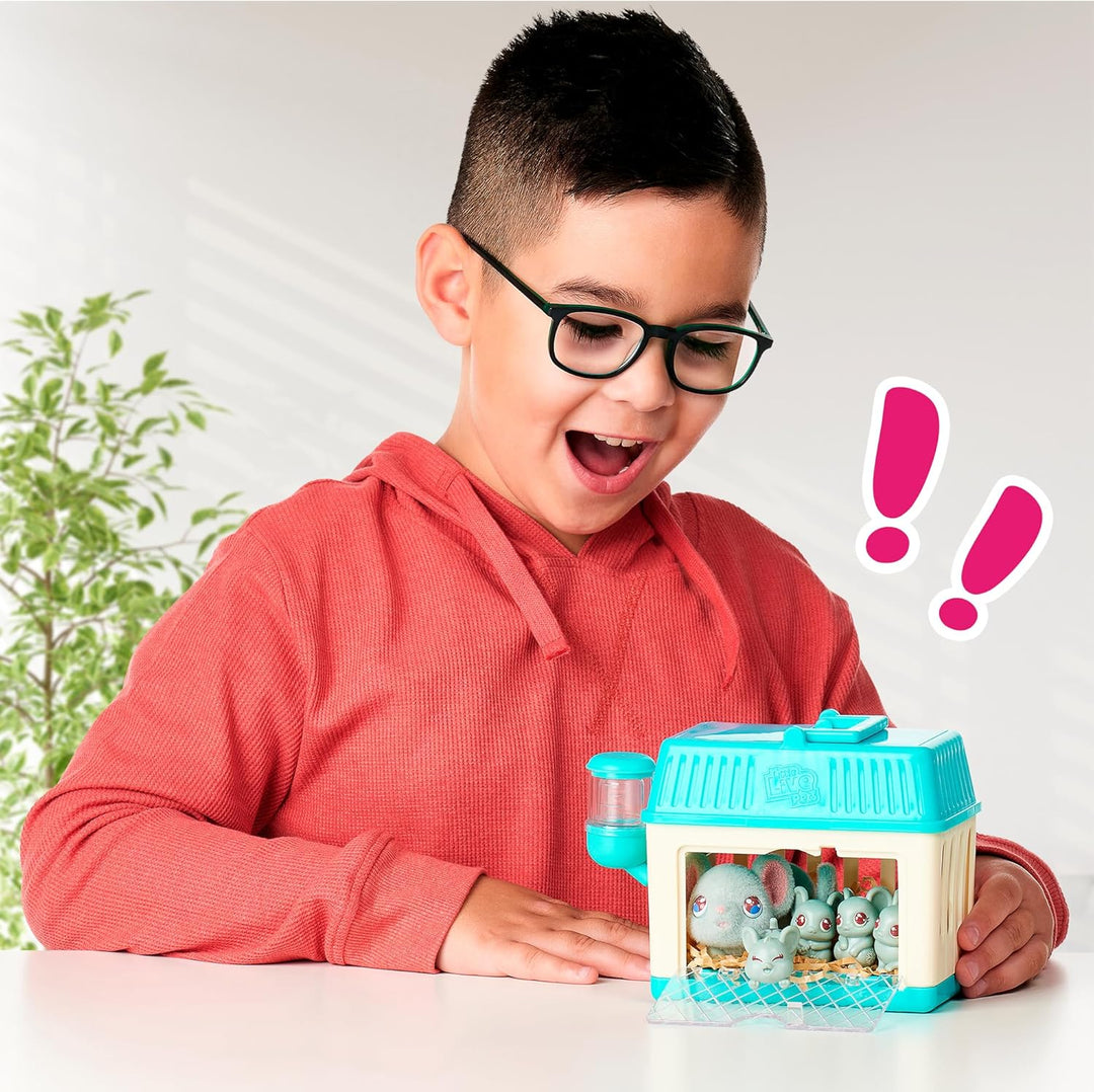 Little Live Pets - Mama Surprise Minis Maus, Plüschmaus mit Geräuschen und Bewegungen, die Babys, in