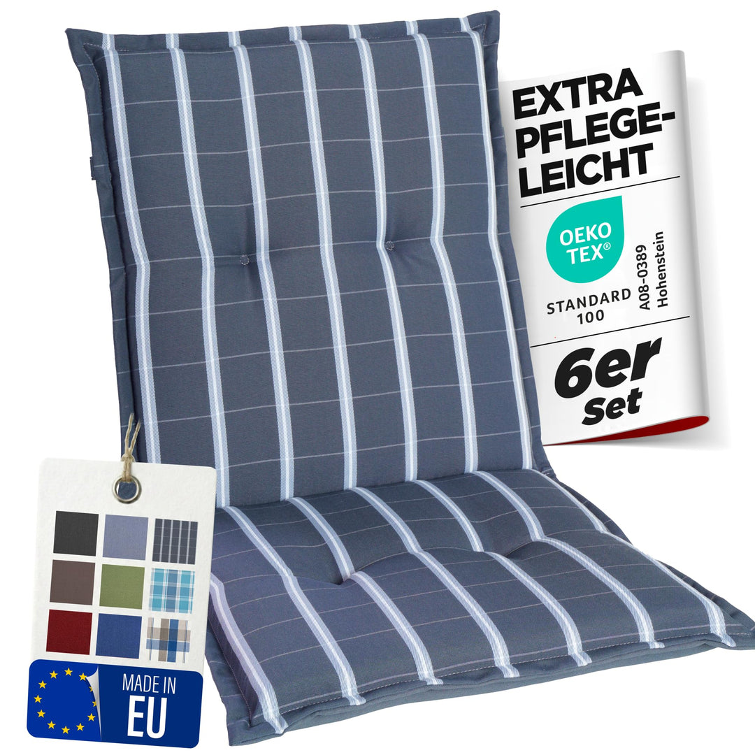 Gartenstuhlauflagen Niedriglehner I Extra Dicke Sitzauflagen I Made in Europe I Stuhlauflagen für Ni