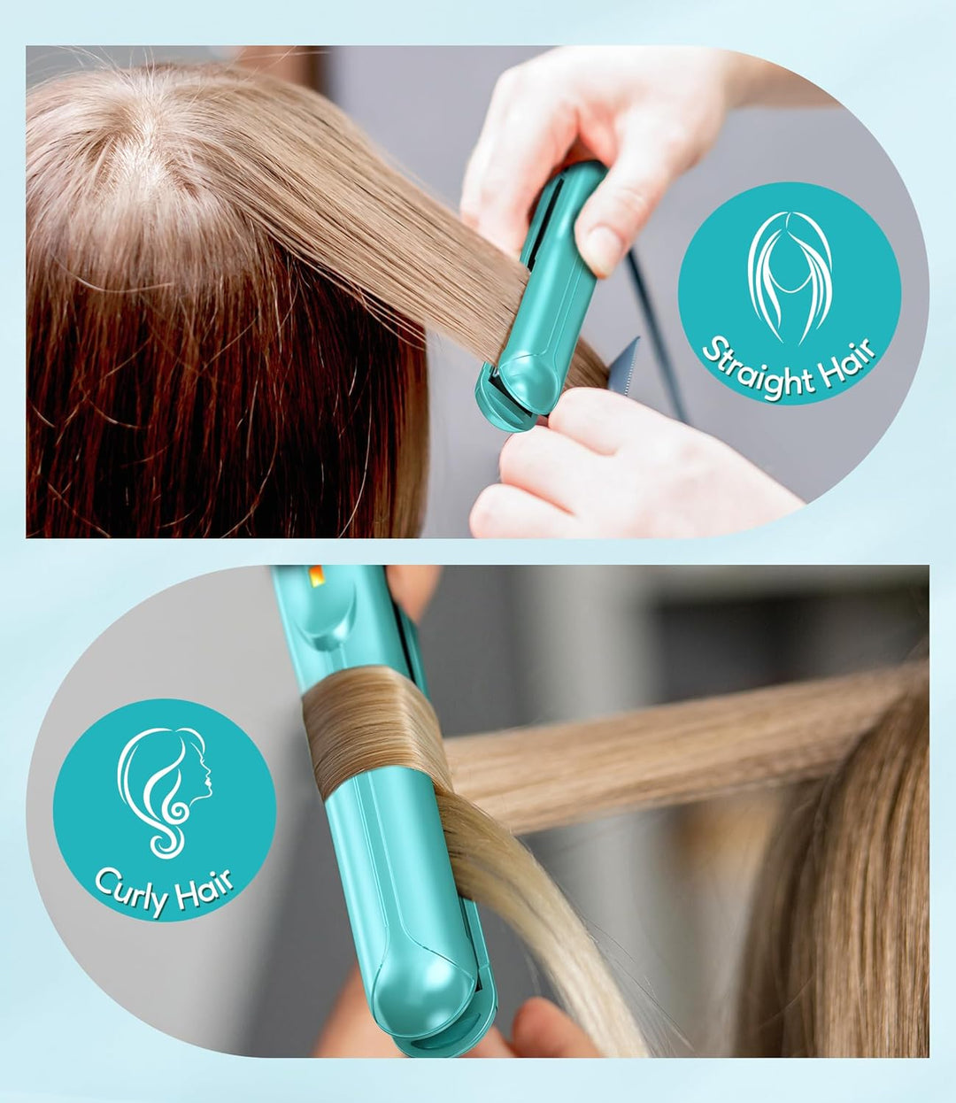 Terviiix Mini-Haarglätter, Keramik-Mini-Glätteisen für kurzes Haar/Locken, Pony, leicht und tragbar,