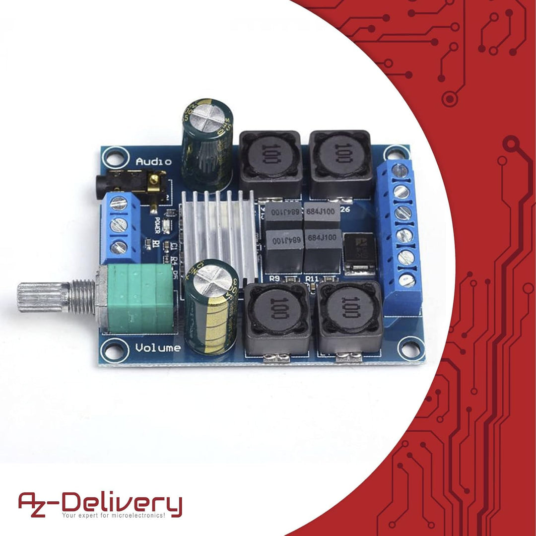 AZDelivery 3 x Digital Verstärker Platine Kompatibel mit TPA3116D2 mit zwei Kanal Stereo Verstärker,