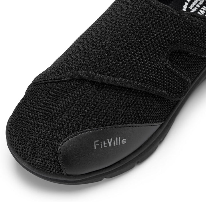 FitVille Diabetiker Schuhe Herren Extra Weite Einstellbar Walking Schuhe für Fussschwellung erweiter