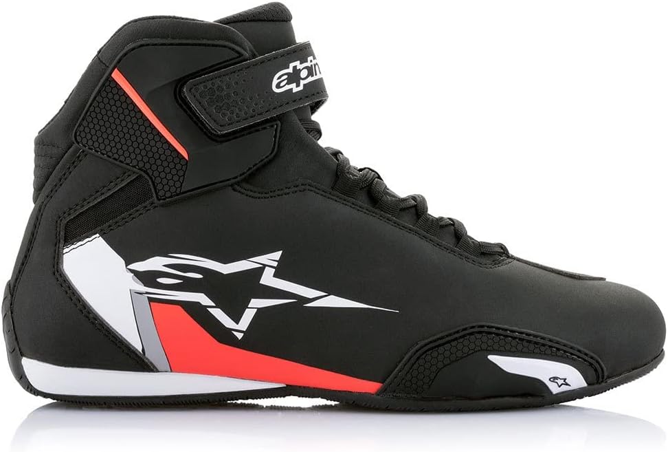Alpinestars Unisex Motorradss Motorradstiefel 45.5 EU Black White Red Fluo, 45.5 EU Black White Red