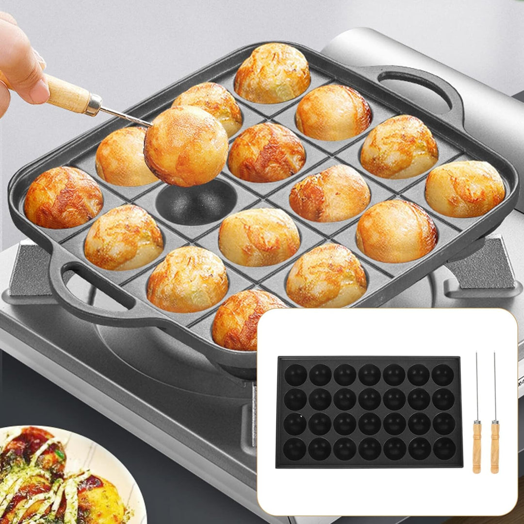 Yardwe Takoyaki Pan Takoyaki- Hersteller mit Kostenlosen Takoyaki- Picks- Werkzeuge Kuchenpfannen fü