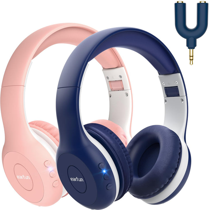 EarFun Bluetooth Kopfhörer Kinder [2er-Pack], 85/94dB Lautstärkeregelung, HiFi Sound, HD-Mikrofon, 4
