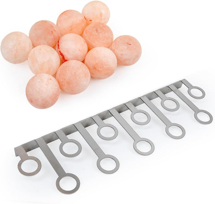 Himalayan Salzkugeln mit Edelstahl-Wandhalterung - Natürlicher Luftreiniger und Salztherapie für die