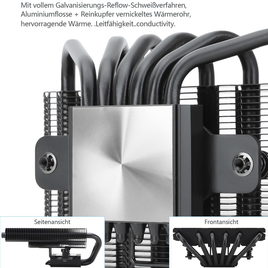 Thermalright AXP120-X67 BLACK ARGB Low-Profile-CPU-Luftkühler mit recht 120-mm-TL-C12015B-S PWM-Lüft