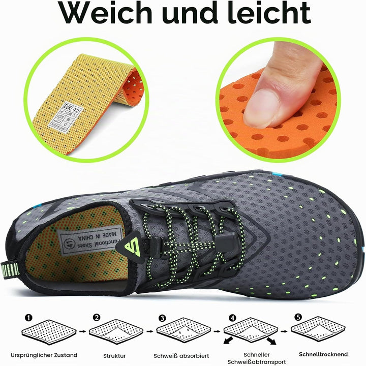 SAGUARO Badeschuhe Strandschuhe Aquaschuhe Wasserschuhe Surfschuhe Schwimmschuhe für Damen Herren Ki