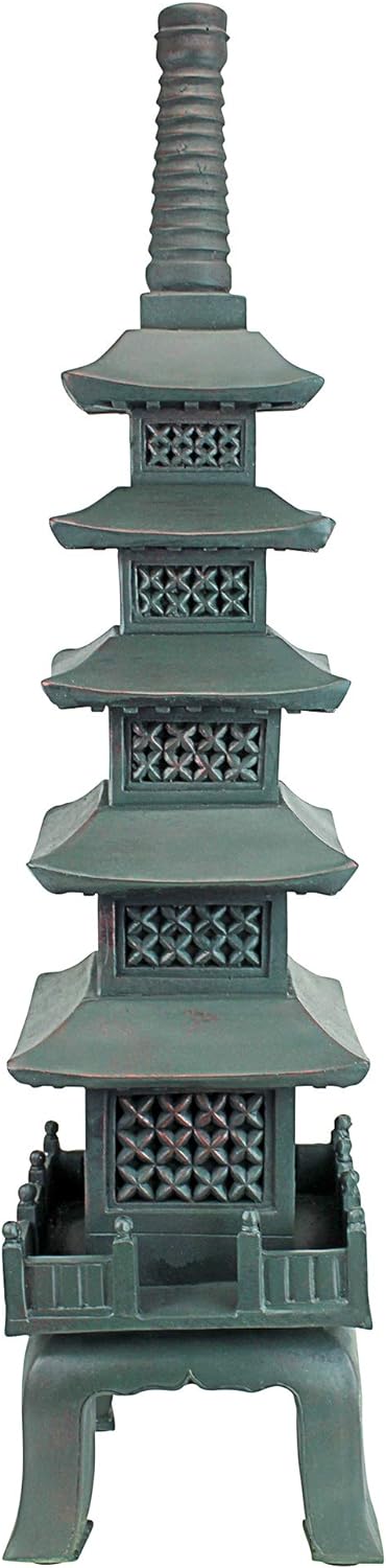 Design Toscano Asiatische Pagodenstatue nach dem Tempel von Nara , Masse: 16,5 x 16,5 x 71 cm 16.5x1