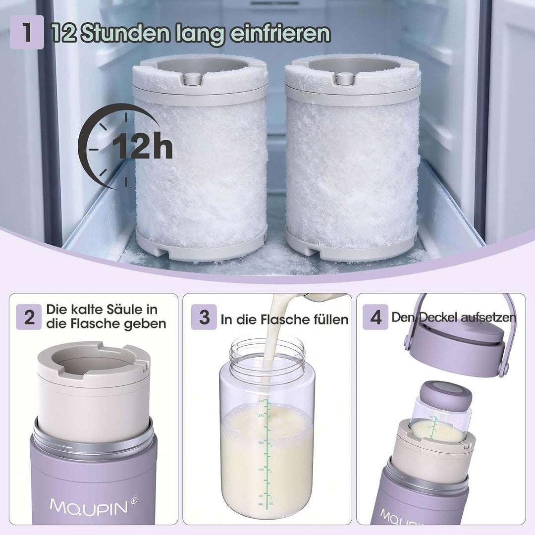 Muttermilchkühler, 625 ml, mit Temperaturanzeige, 360° Gesamtkühlung, Milchflasche, Aufbewahrungsküh