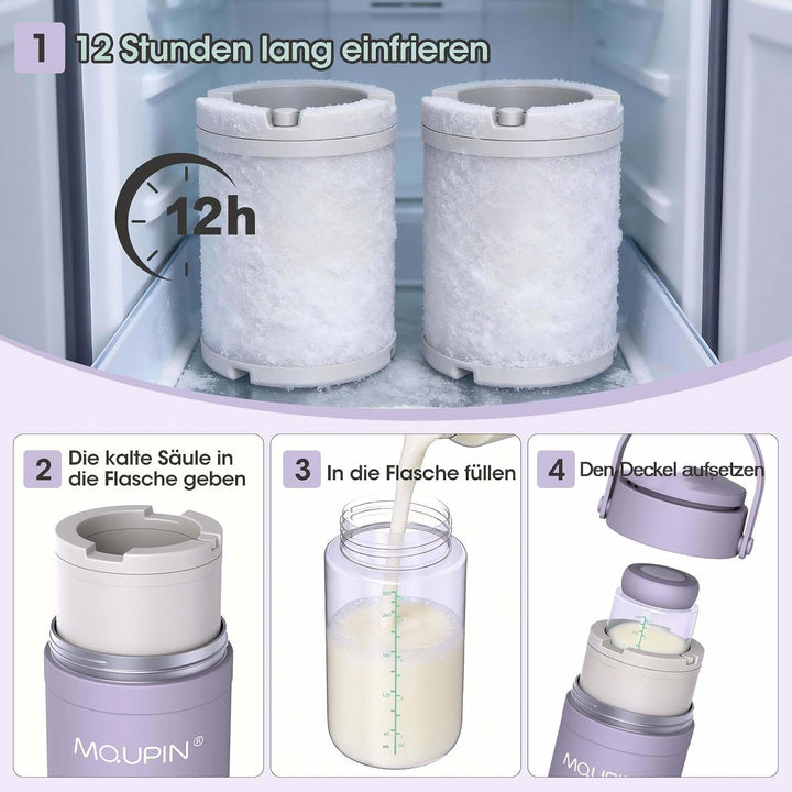 Muttermilchkühler, 625 ml, mit Temperaturanzeige, 360° Gesamtkühlung, Milchflasche, Aufbewahrungsküh