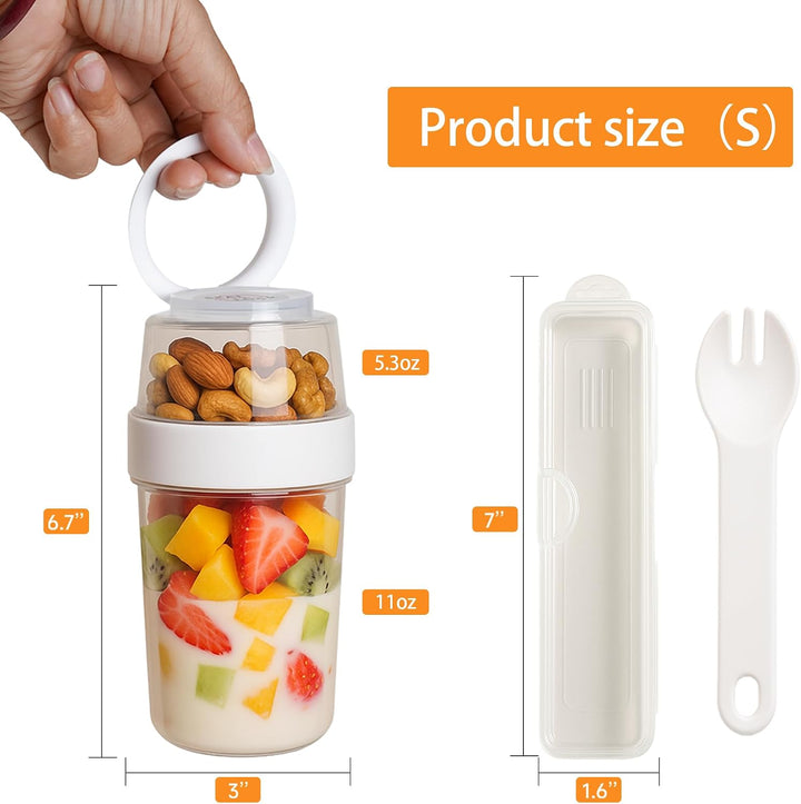 Joghurtbecher to go &amp; Müslibecher to go - Ohne BPA, mit beiliegendem Löffel - Kompatibel mit Mepal,