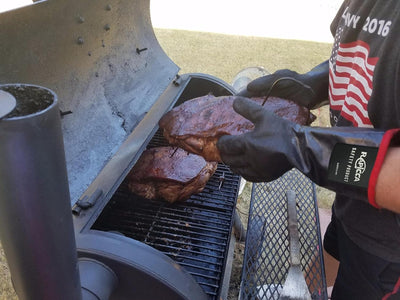 RAPICCA Grillhandschuhe Hitzebeständig für Grill/Smoker/Kochen/Grube/Barbecue,Texturierter Handfläch