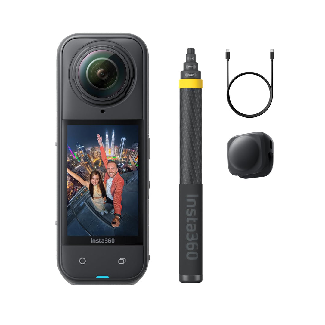 Insta360 X5 No-Drone-Bundle - wasserdichte 8K 360°-Kamera, Unsichtbarer Selfie-Stick-Effekt, Spitze