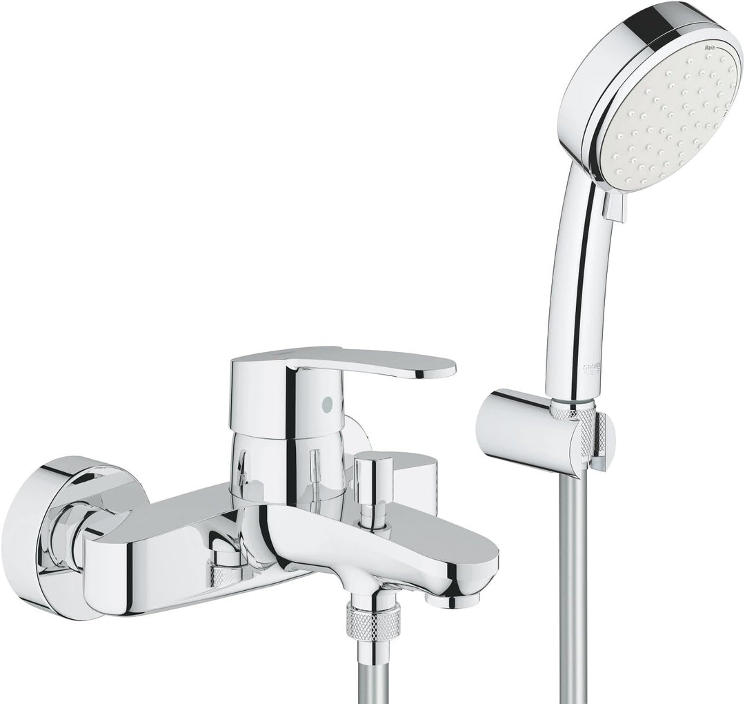 GROHE Eurostyle Cosmopolitan - Einhand-Wannenbatterie (mit Brausegarnitur, Wandmontage, automatische