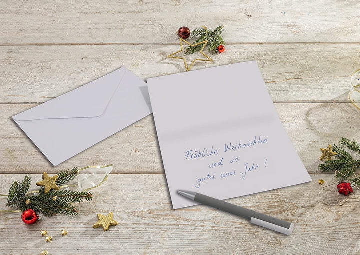 SIGEL DS086 Weihnachtskarten-Set "Eucalyptus magic" | A6 quer | 25 Karten mit Umschlägen | ideal zum