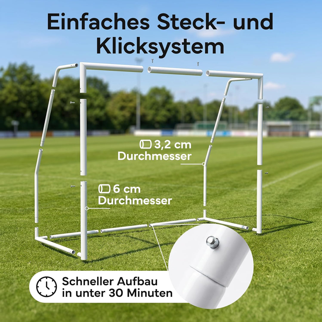 NEOLYMP Fussballtor für Garten – Robustes Stadion-Tor aus Metall, korrosionsgeschützt – Wetterfestes