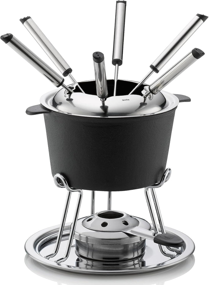 kela Fondue-Set Comore Gusseisen schwarz 19,5cm 20cmØ, 20x20x19,5