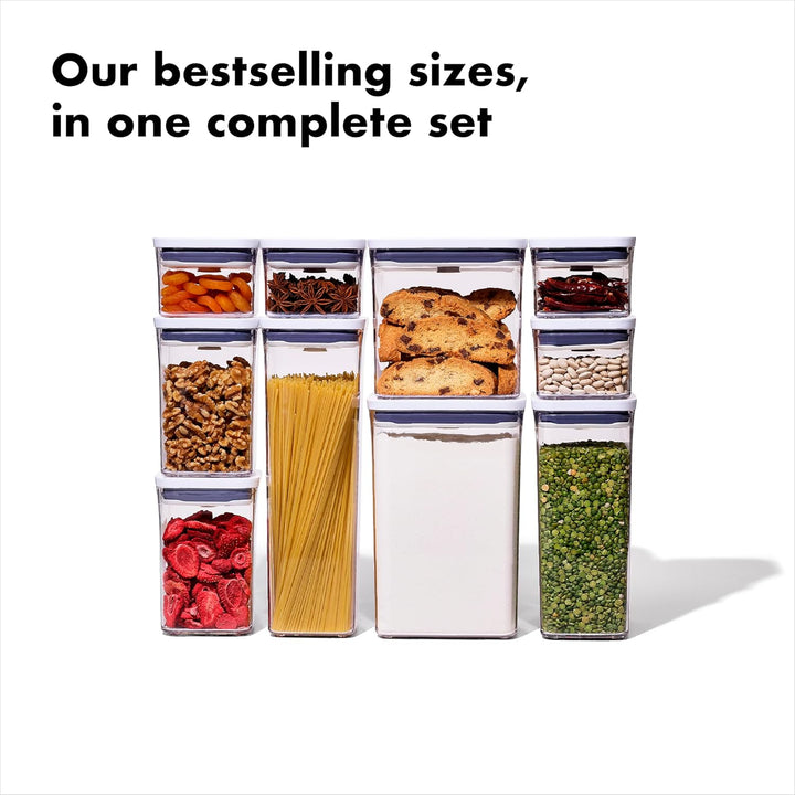OXO 11236000 Good Grips Behälter-Set, teilig 10 Stück Pop, Kunststoff, weiss 10-Piece Set, 10-Piece