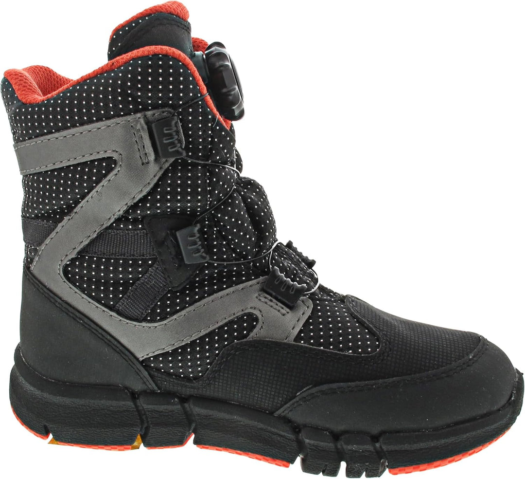 Geox Unisex Kinder J Flexyper Boy B AbxAnkle Boot 34 EU Black Orange, 34 EU Black Orange
