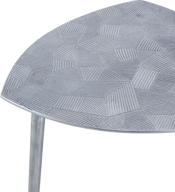 casamia Beistelltisch Metall Dekotisch Alster 40x45x40 cm dreieckig klass. Design Aluminium Silber o