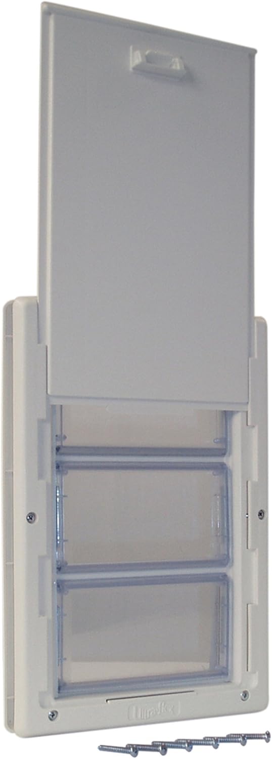 Perfect Pet Multi-Flex-Haustiertür, mittelgross, 16,2 x 28,6 cm Klappengrösse Weiss/Opulenter Garten