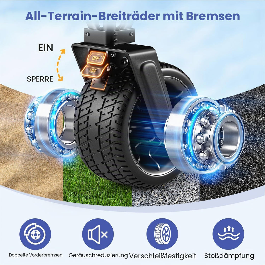 BEAU JARDIN XXL Bollerwagen Faltbar 300L 200KG Verlängerter Faltwagen mit Extra Breite 17x10 cm All-