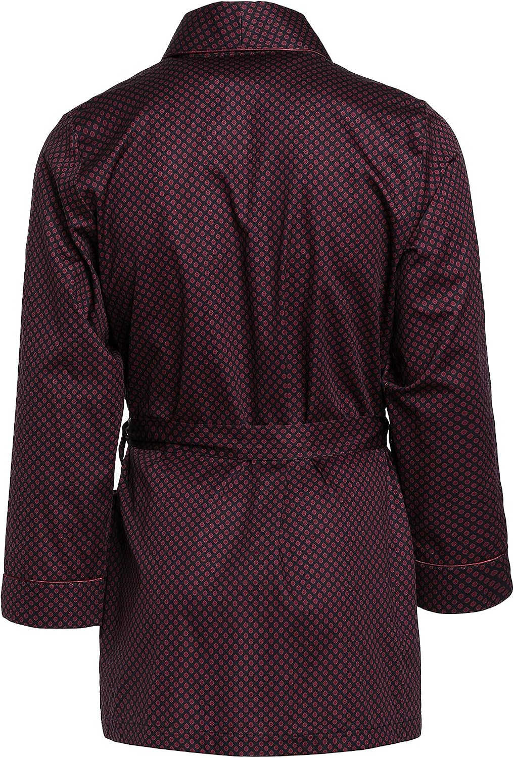 Herren Morgenmantel – kurz – Bademantel Revise RE-509 - Elegant - 100% Baumwolle M Dunkelblau mit ro