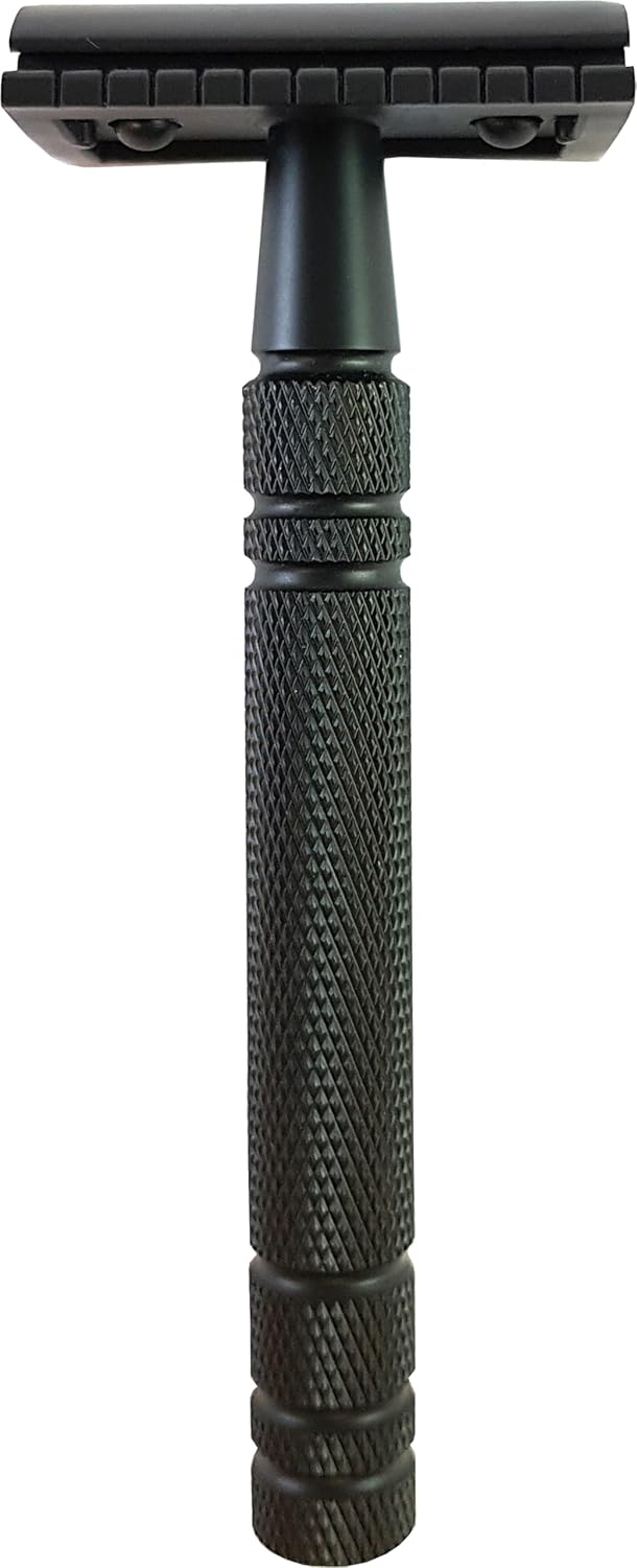 Hans Baier Exclusive Rasierhobelset Metall schwarz inkl. 10 Rasierklingen