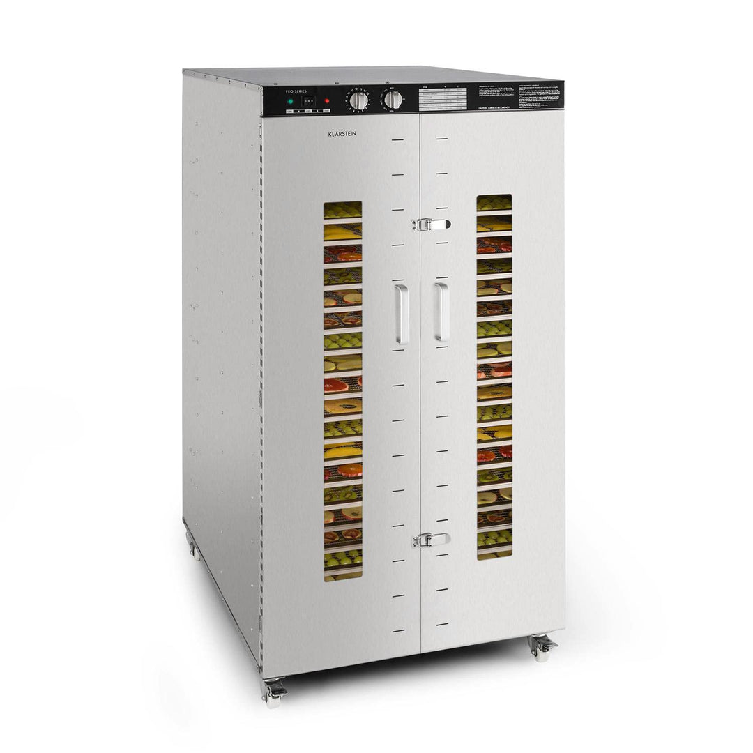 Klarstein Master Jerky - Dörrautomat, Dehydrator stufenlos regelbare Temperatur von 40-90 °C, 15h-Ti