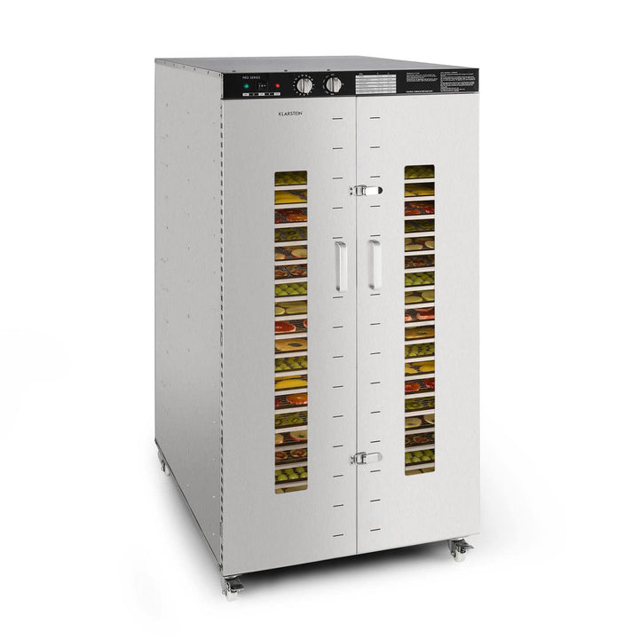 Klarstein Master Jerky - Dörrautomat, Dehydrator stufenlos regelbare Temperatur von 40-90 °C, 15h-Ti
