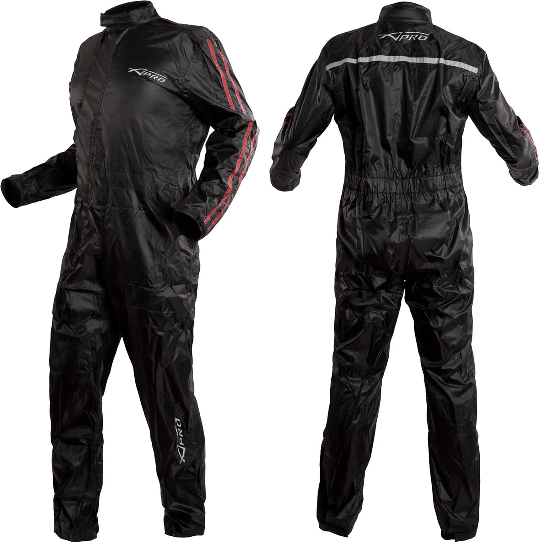 A-Pro Regenkombi Regenjacke Regenanzug Regenhose Motorrad Wasserdicht Rot XXL XXL Rot, XXL Rot