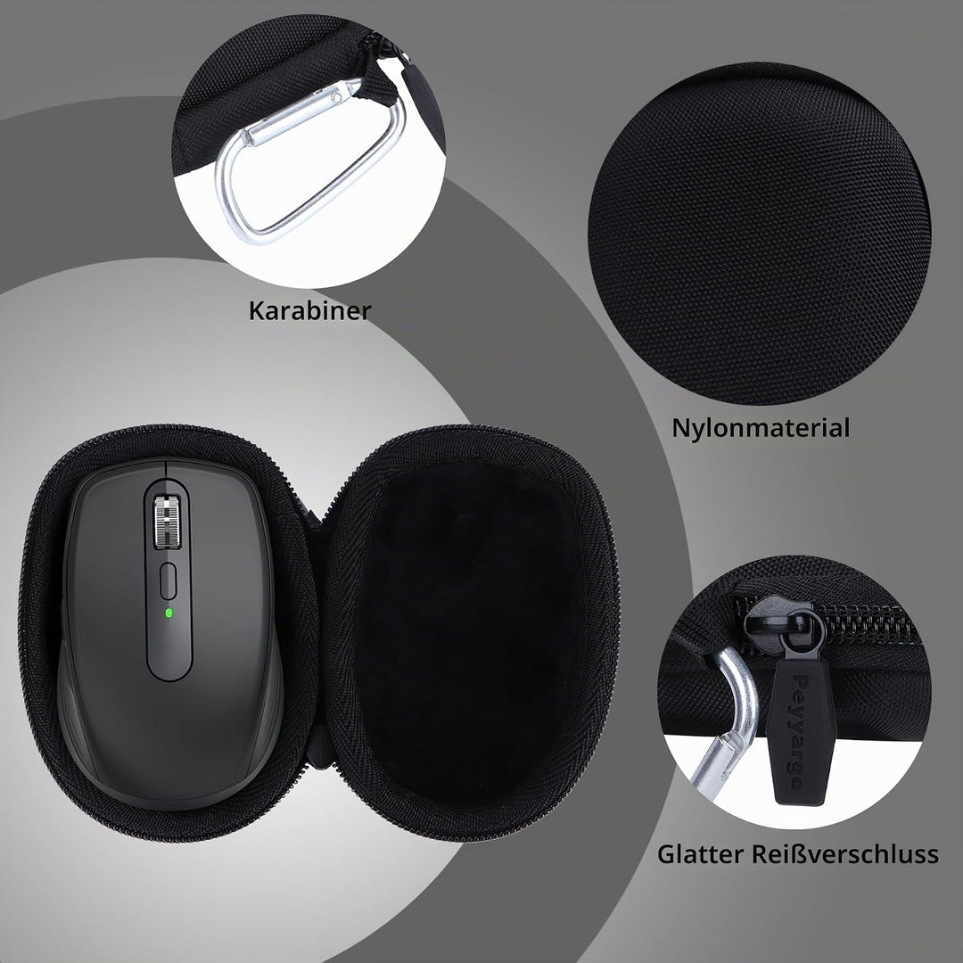 Peyyargo Hart Schutzhülle kompatibel mit Logitech MX Anywhere 3S 3 2S 2 Compact Maus Schwarz, Schwar