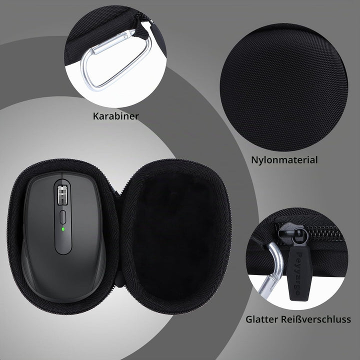 Peyyargo Hart Schutzhülle kompatibel mit Logitech MX Anywhere 3S 3 2S 2 Compact Maus Schwarz, Schwar