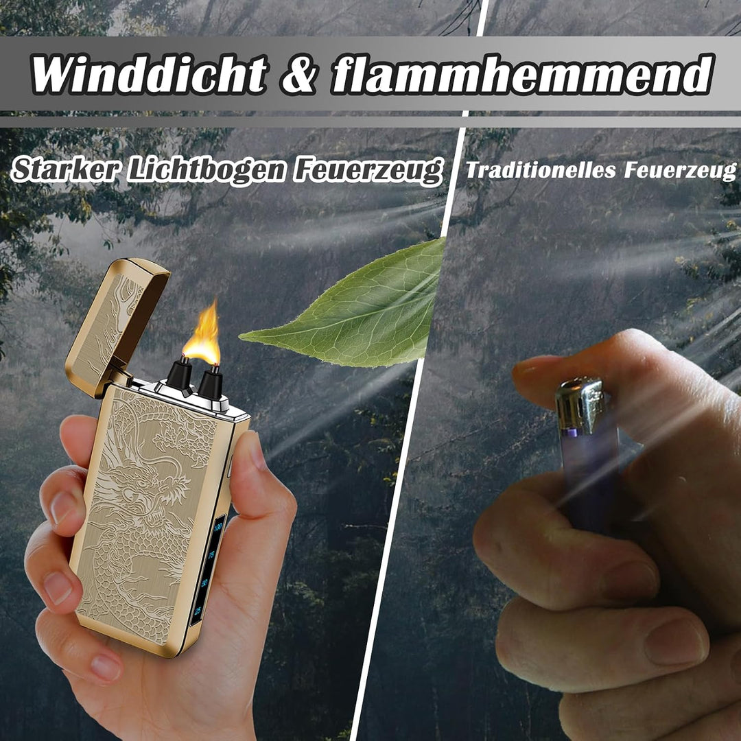 SKRFIRE Elektrisches Sturmfeuerzeug mit winddichtem Plasmabogen, Typ-C Schnellladung mit LED Anzeige