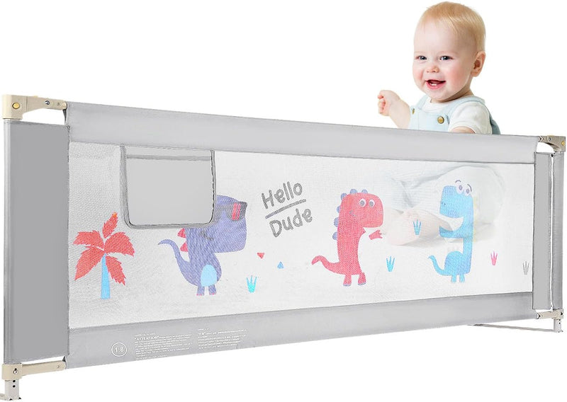 Baby Bettgitter Rausfallschutz Boxspringbett,Bettgitter 180 cm,Luftiges Netz, Kinderbett Kinderbetts