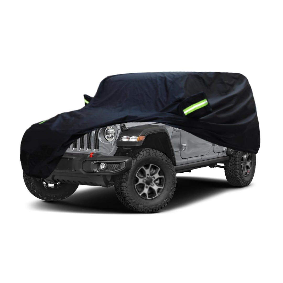 Autoabdeckung Kompatibel mit Jeep Wrangler 4-Door 2026-2007, Wasserdicht Abdeckung mit Baumwollfutte