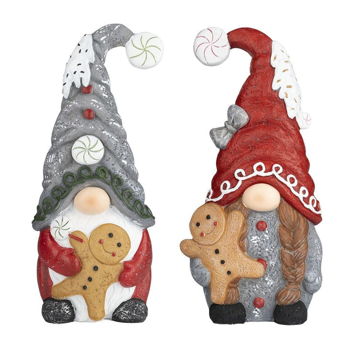 Ideen mit Herz Deko-Figuren Wichtel | Paar mit Lebkuchenmännchen | Dekoration für drinnen &amp; draussen
