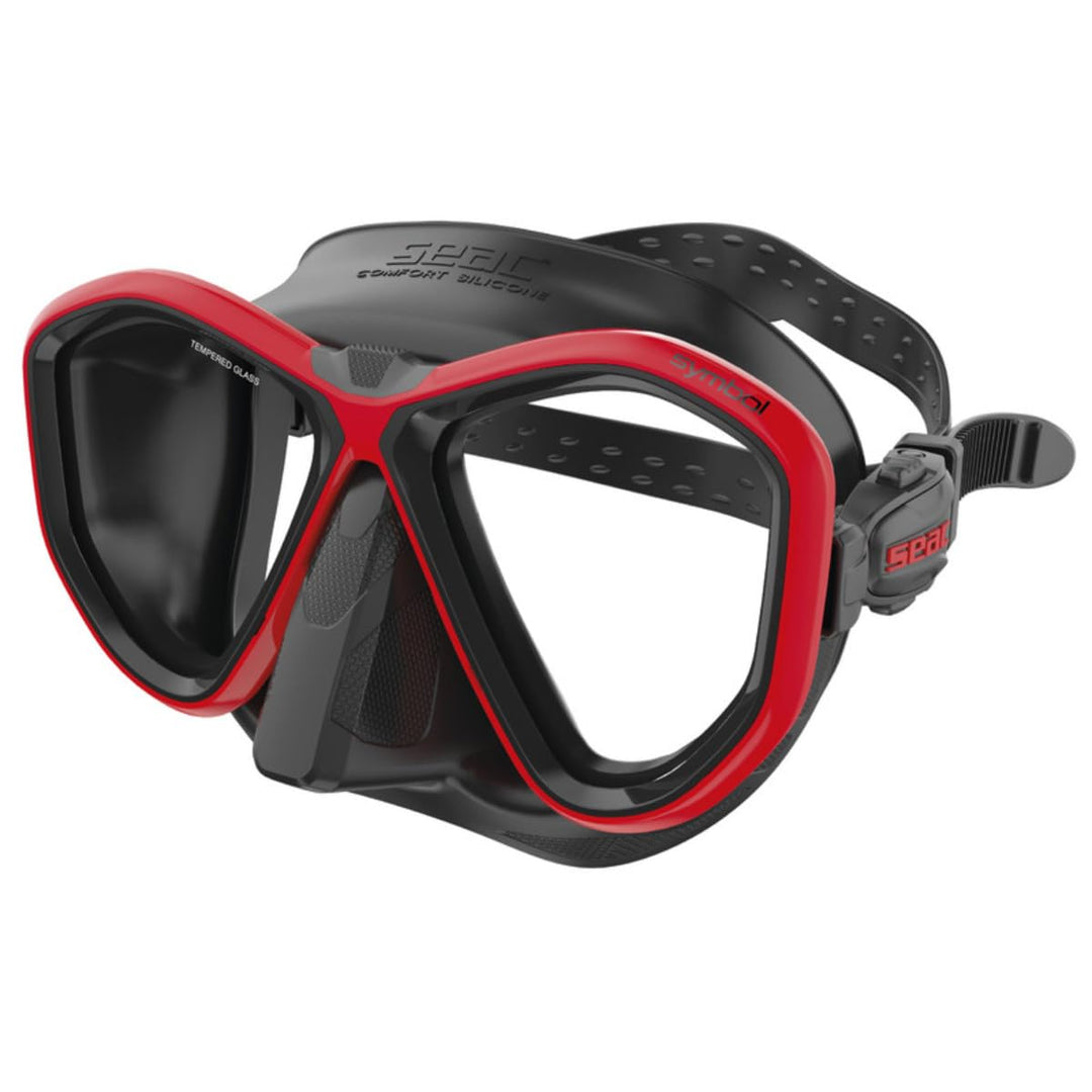 Seac Unisex-Adult Symbol Made in Italy Zweiglas-Tauchmaske mit Einer 3D-Schnalle direkt am Maskenkör