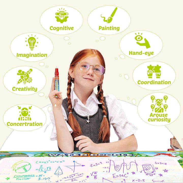 Wasser Doodle Matte 110 * 70, Aqua Magic Doodle Malmatte für Kinder Baby Mädchen Junge, Aqua Drawing