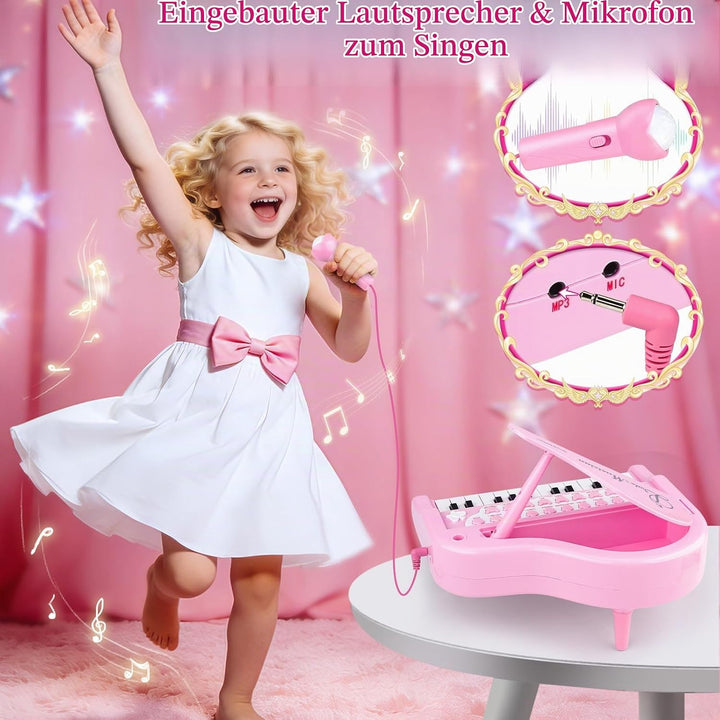 Keyboard für Kinder ab 1 2 3 - Kinderklavier ab 1 2 3 Jahre - Piano Keyboard mit Mikrofon - Musikins