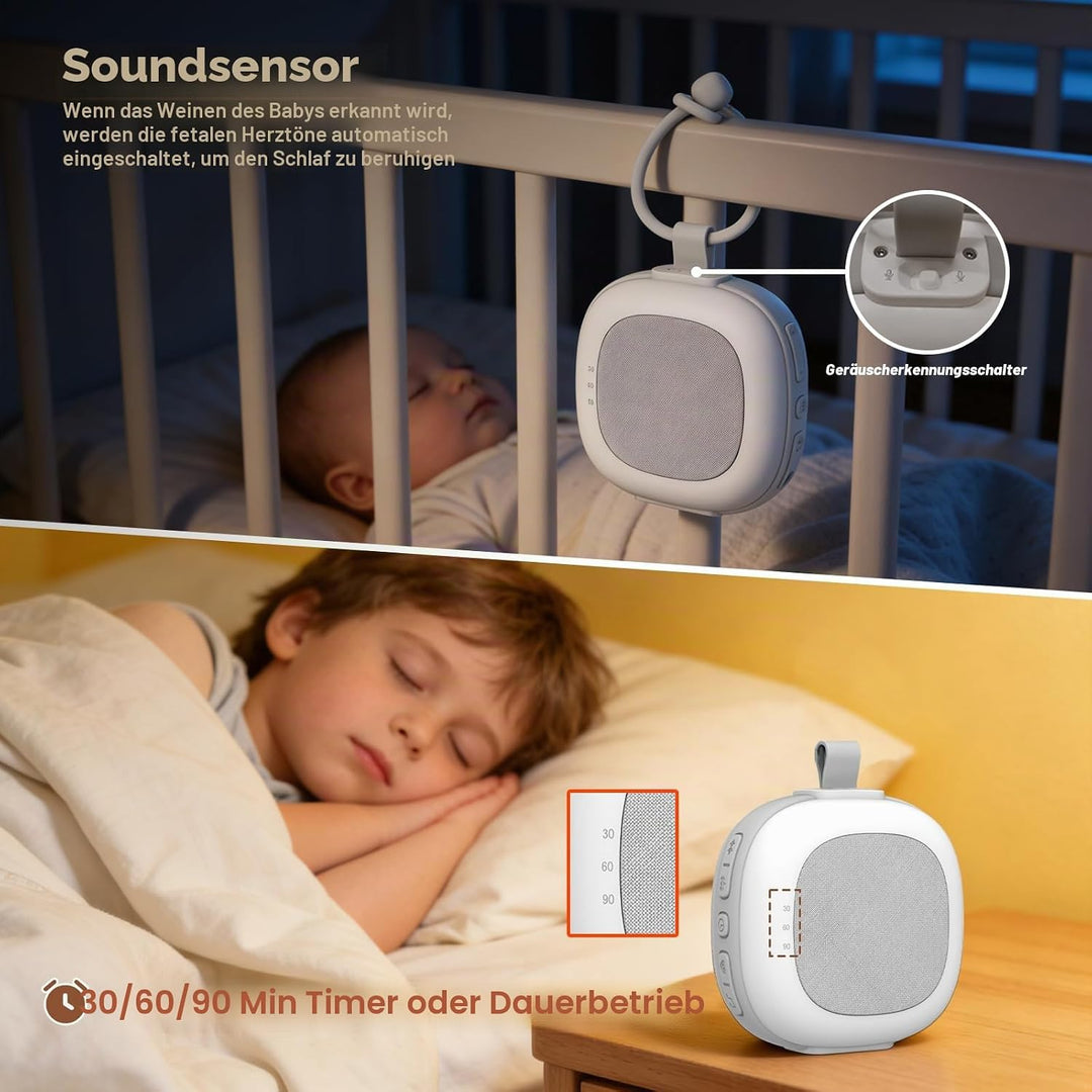 Tragbare White-Noise-Machine mit Nachtlicht Weisses Rauschgerät mit 32 High-Fidelity-Soundtracks, 7