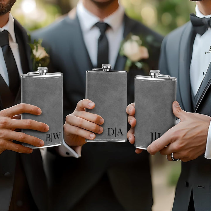 Flachmann für Trauzeugen, personalisierbar, Edelstahl, gross, graviert, für Hochzeit, Wandern, Jungg