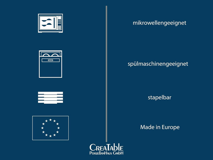CREATABLE 16737, Serie Chef Collection WEISS, Geschirrset, Tafelservice 12 teilig, Weiss Tafelservic